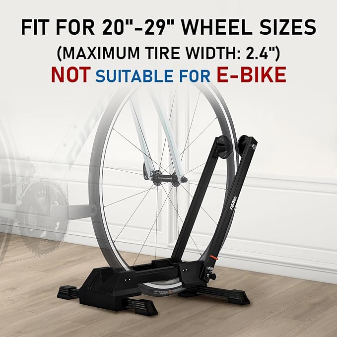 Favoto Folding Bike Stand Floor - Mountain & Road Bicycles Indoor Outdoor Garage Storage - Bicycle Parking Rack Foldable Fit 20”-29” Bikes (2 Pack)