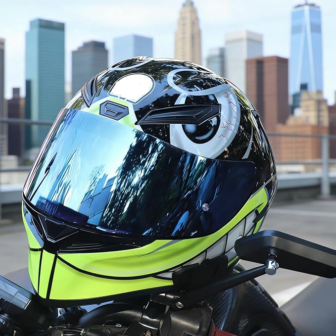 Motorcycle Helmet Visor for AGV K1 K1S K3SV K5 K5S, Anti-Scratch UV Protected Full Face Shield, High-Definition Tinted Mirror PC Lens, Day Riding (Blue)
