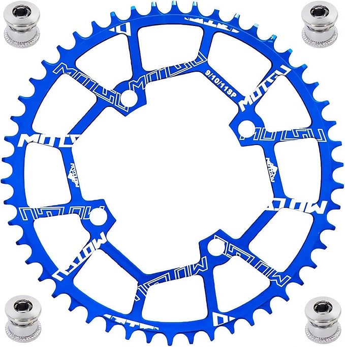 YBEKI Pro-Grade 104BCD Chainring (30-52T) CNC 7075-T6 Aluminum Narrow-Wide MTB/Road Round Oval Bike Chainwheel | Shimano/SRAM 8-11 Speed Compatible | 573MPa Strength(Black/Red/Blue)