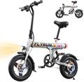Electric Bike- Peak 500W, 20MPH, Up to 25+Miles, Waterproof Battery, Dual Disc Brakes,Rear Suspension, Stylish 14" Commuter E-Bike for City & Road Sand Mountain