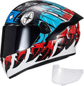 VCOROS Full Face Dual Visor Motorcycle Helmet for Adults Motorbike Street Bike Racing Helmets X9 DOT Approved with Black Visor
