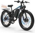 6000W Electric Bike for Adults, 52V 32AH Dual Motor E-Bike, Up to 100Mile & 45MPH All-Terrain Fat Tires Full Suspension 24/26 Inch Electric Bicycles Hydraulic Disc Brake for Road UL2849 by SGS