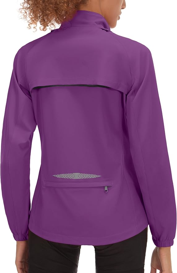 Little Donkey Andy Women's Lightweight Waterproof Cycling Jacket with Removable Sleeves for Biking Running Golf