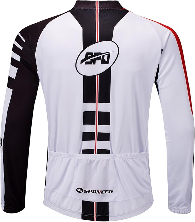 sponeed Men's Bicycle Shirts Long Sleeve Biker Jerseys Full Zipper Winter Cycling Gear Breathable