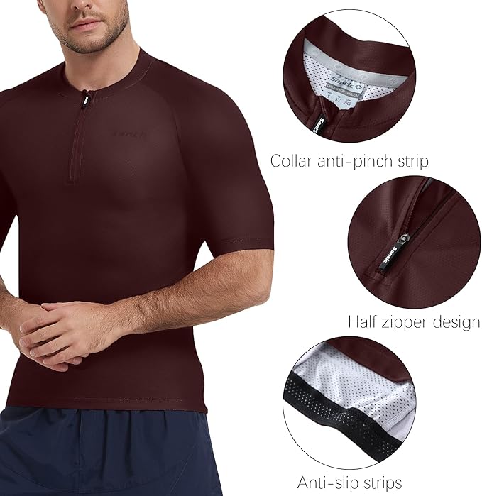 Santic Men’s Cycling Jersey Short Sleeve Bike Shirts for Men Bicycle Jacket with Pockets Breathable & Quick Dry Yorkson