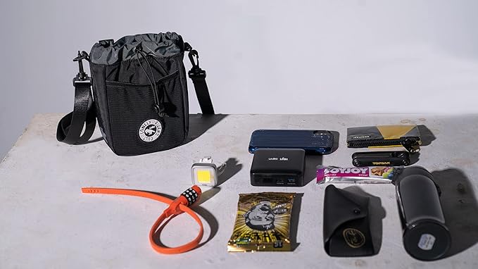 ULAC NEO PORTER C-HOLD Bike Feed Bag for Top Tube, Handlebar, Stem and Saddles (Navy-Orange, Large)