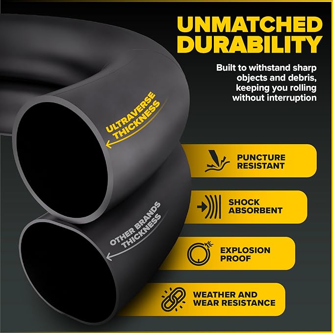 Ultraverse Bike Inner Tube for 700x23-25c, 700x28-32c, 700x35-43c 28 inch Bicycle Wheel Sizes with 48mm Presta Valve - Butyl Rubber Tubes for Road and Gravel Bikes - 2 Tubes, 2 tire levers Included