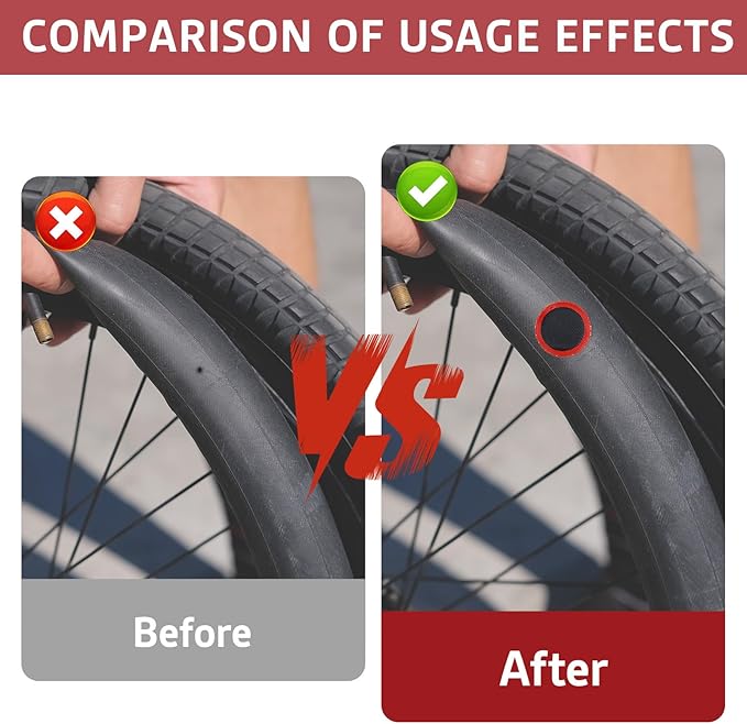 96Pcs Tube Patches Bike Bicycle Tire Patch Outdoor Cycling Bicycle Tire Tool Rubber Puncture Repair Patch Included Round Square for Road Mountain Bikes Motorcycle (Without Glue)