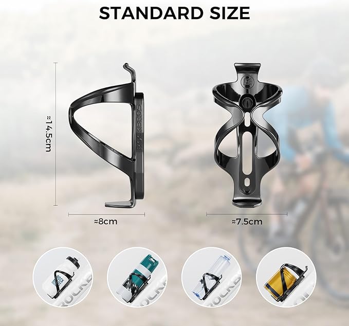 ROCKBROS Bike Water Bottle Holder Ultra-Light Bicycle Bottle Cages with Screws Tool, Universal Bike Cup Holder Rack for Road MTB Bikes