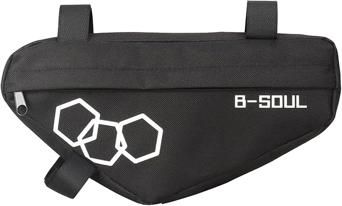 Frame Bag Bicycles Front Top Tube Bag Pouch Cycling Tool Bag for Road and Mountain Bikes, as the pic show, Black