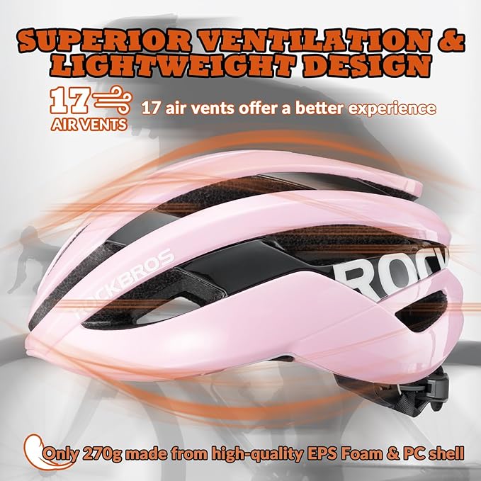 ROCKBROS Bike Helmet for Adults, Size 54-62 cm for Riders, Microshell, Adjustable Dial, Interior Padding, Air Vents, Mountain & Road Bike MTB Commuting