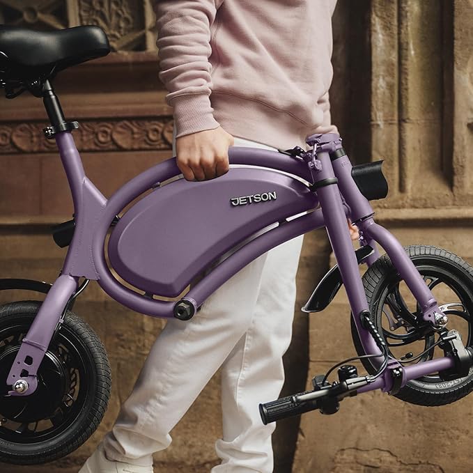Jetson Bolt Electric Bike, Foot Pegs, Easy-Folding, Built-in Carrying Handle, Twist Throttle, Cruise Control, Up to 15.5 MPH, Range Up to 15 Miles, Ages 13+