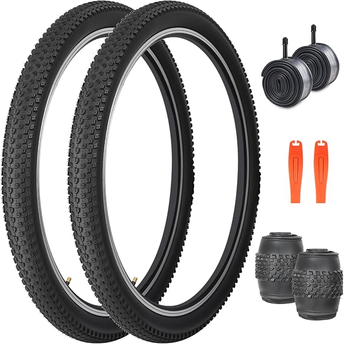 ZUKKA Bike Tire 20/24/26/27.5/29 x 2.125 Bike Tire 2 Pack Mountain Bike Tire Folding Replacement Tire for MTB Mountain Bike, Kids