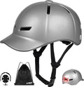 Bike Helmet Adult Men/Women-USB Rechargeable Rear Light CPSC/ASTM Certified 2 Removable Liners Adjustable Lightweight Baseball Cap Style for Youth Road&Mountain Biking Skating Scooter