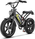 Electric Bike for Adults 1500W Peak 20" Fat Tire All-Terrain E-Bike 80 Miles 30MPH Electric Dirt Bike for Road Sand Mountain Snow - 48V 20/30AH Battery Powered Electric Motorcycle