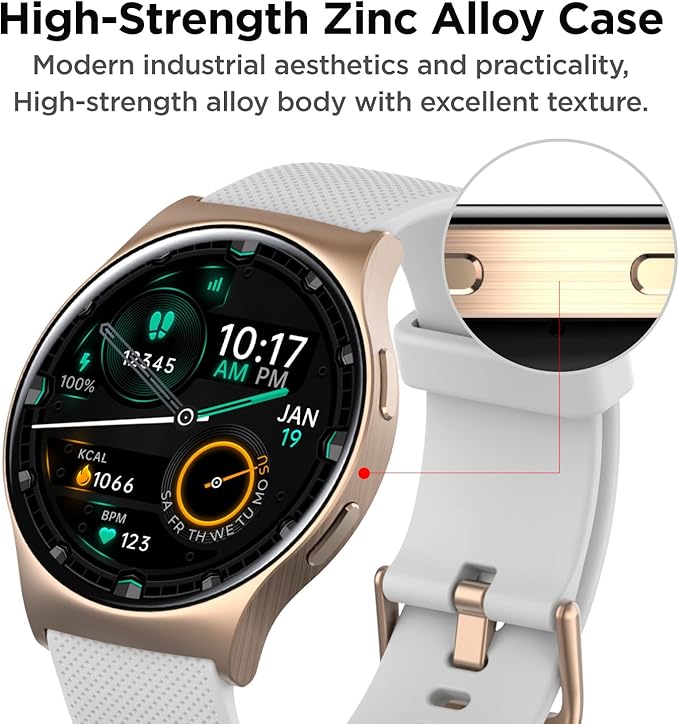 BENIO Smart Watch (Answer/Make Call), AI Watch Faces, 1.43" AMOLED with AOD, IP68 Waterproof Fitness Tracker, 24/7 Heart Rate/SpO2/Sleep Monitor/Stress, 110+ Sports Modes, Compatible Android & iOS