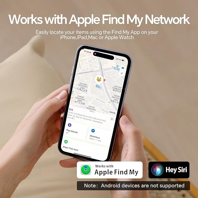 3 Packs Air Tracker Tags[Apple MFi Certified],Tracker Tags Work with Apple Find My (iOS Only),Bluetooth Tracker with Waterproof Case,Smart Keys Finder and Item Locator for Keys,Bags,Luggage,etc