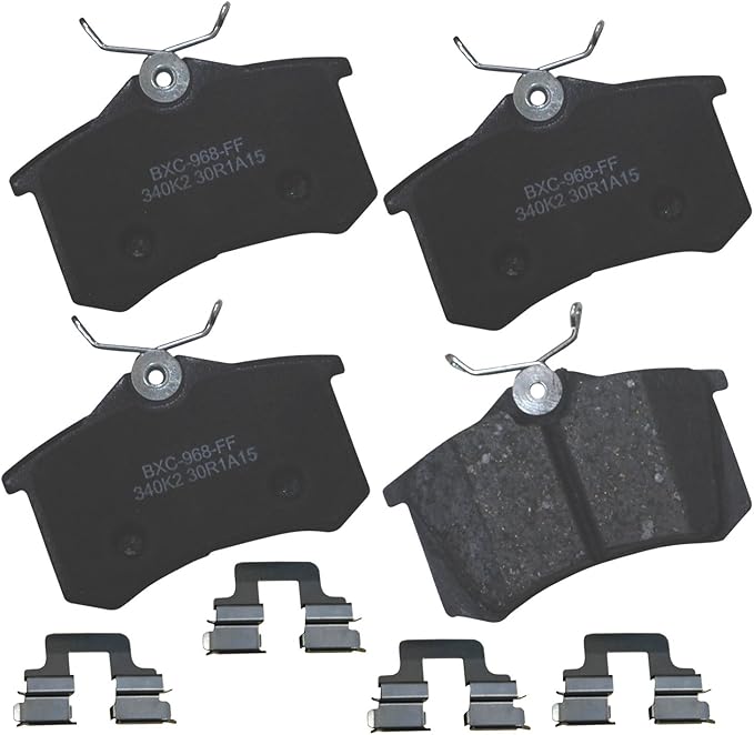 Bendix Premium SBC340K2 Ceramic Rear Brake Pads for Audi A4 2006-2004, A4 Quattro 2006-2003, A6 2004-2002, A6 Quattro 2004-2002, S6 2003-2002, TT 2006-2005, TT Quattro 2006-2005