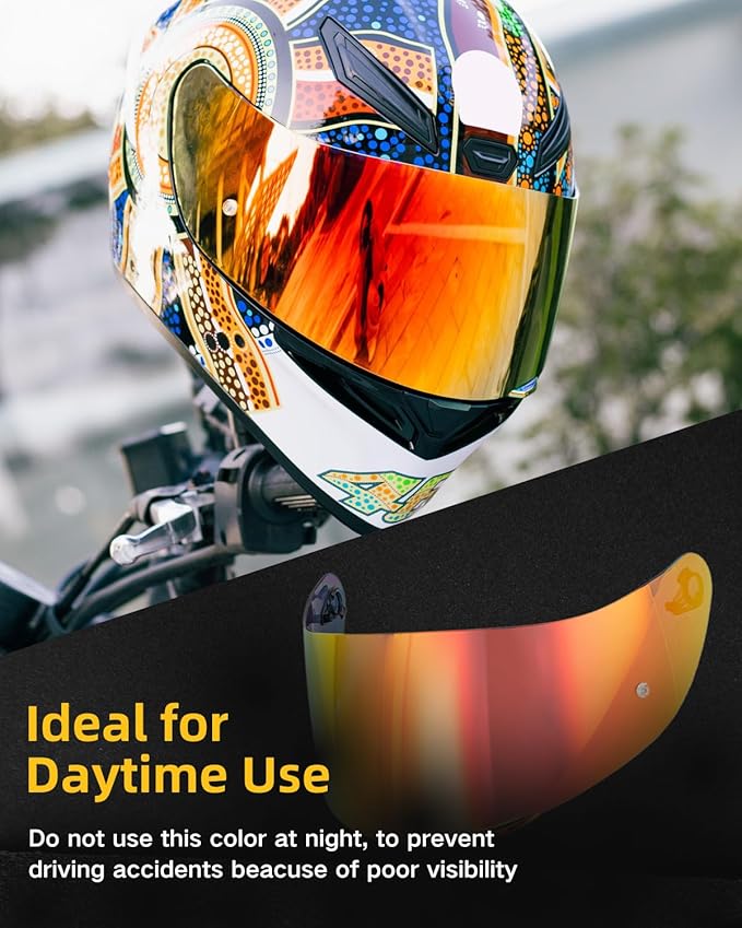 Soman K1 Helmet Visor Replacements, K1S Tinted Helmet Visor Compatible with K1 K1S K3SV K5 K5S UV Protection (Smoke Revo Red)