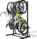 PeakPursuit Freestanding Bike Storage Rack for 5 Bikes, Heavy Duty 300LBS Vertical Bike Stand, Adjustable Height, Space Saving, Indoor/Outdoor Vertical Garage Bicycle Organizer