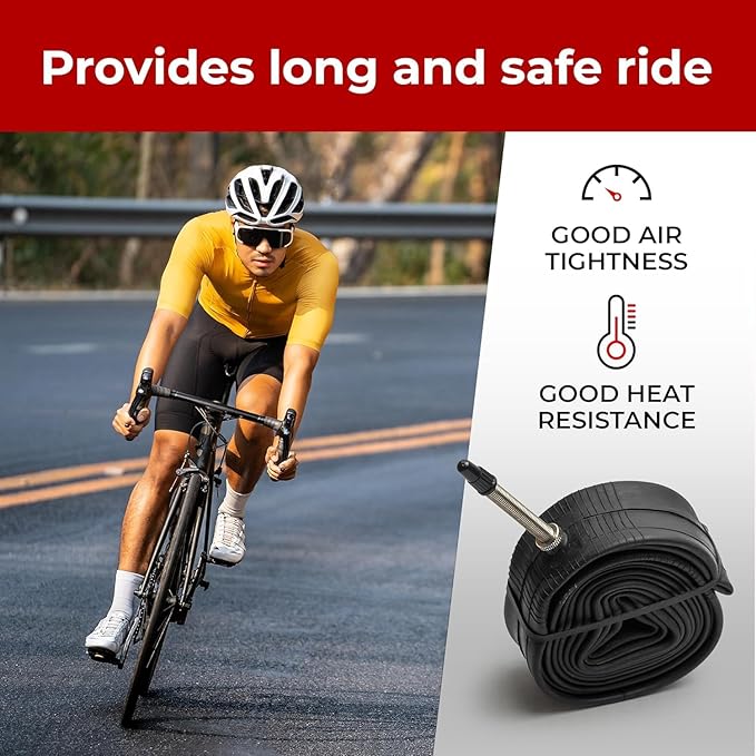 Fincci Bike Tire Tubes 26x 1.25 x 1.35 x 1.4 x 1.5 with Presta-Schrader Valve – Pair Durable 26 Inch Bike Tube - Reliable Air Retention 2X Tubes for Mountain, MTB, Road, XC, Cruiser Bikes