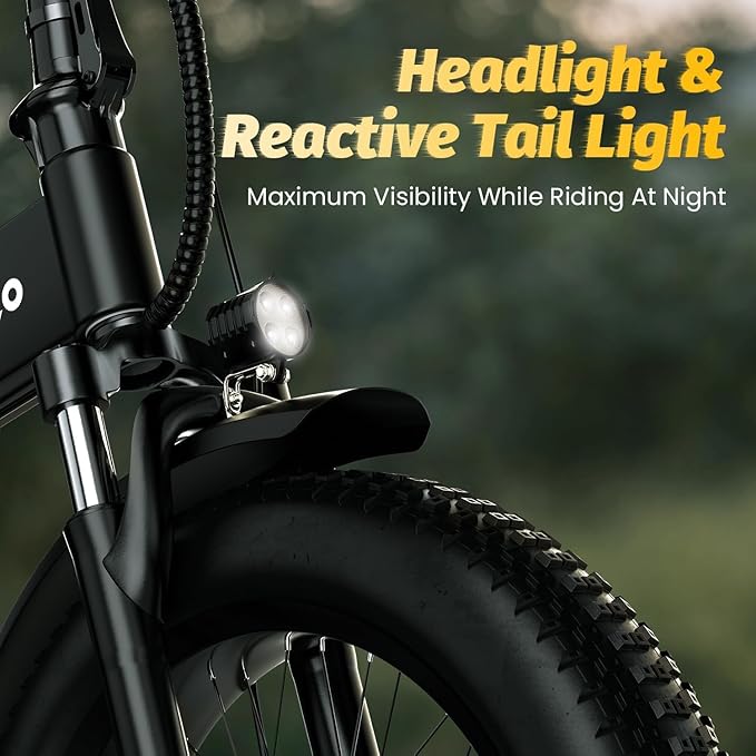 1000W Folding Electric Bike, 48V 20AH Large Removable Battery E Bike, 30+MPH, 80 Miles Max Range, 20" Fat Tire Electric Bike for Adults, Adult Electric Bicycles for Long