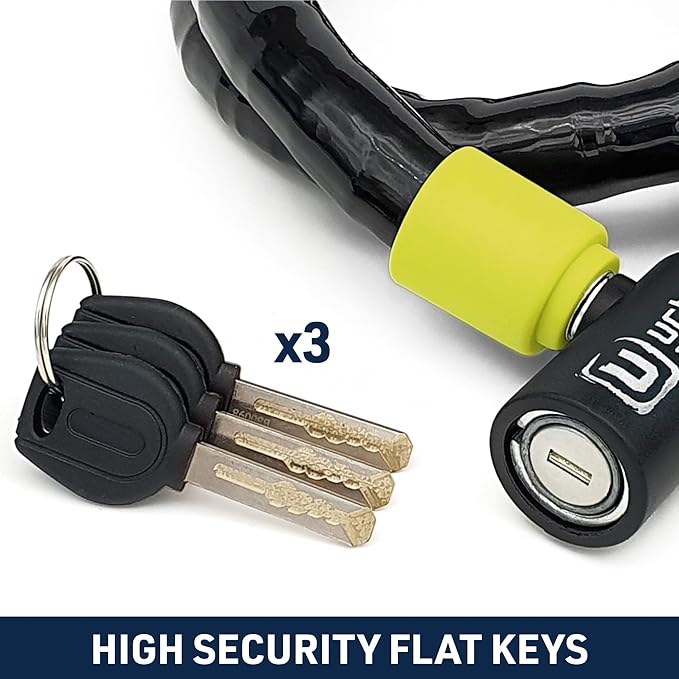Urban UR5120 Phyton Cable Lock, Reinforced Steel Cable with Very Flexible Articulated Shielding, High Security Lock, Anti Theft Armored Cable for Motorcycle, Electric Bicycle, Scooter, 120cm/3,9ft
