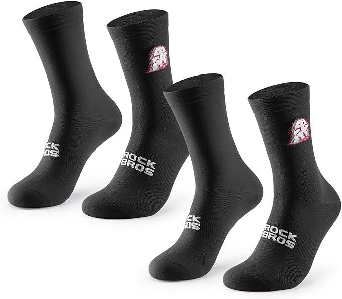 ROCKBROS Aerodynamic Cycling Socks with Wear-resistant Heel, VNS Halloween Series Breathable Athletic Crew Socks, 2 & 3-Pack