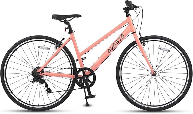AVASTA Populus 700C Road Bike for Women with Kickstand, 15 17 Inch Lightweight Step Through Aluminum Alloy Frame, 7-Speed Drivetrain, Multiple Colors