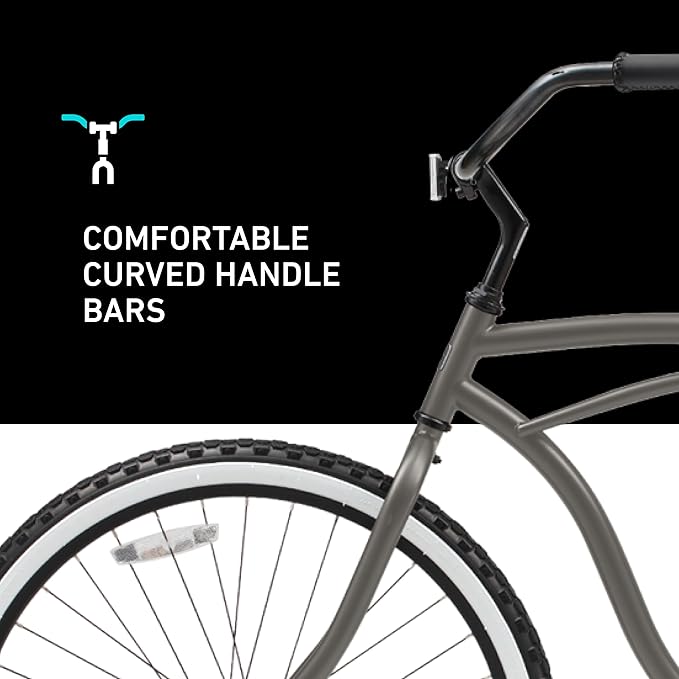 sixthreezero Around The Block Men's Beach Cruiser Bike, Hybrid Bicycle with Rear Rack, Multiple Speed and Color Options