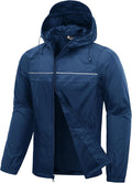 SWISSWELL Mens Rain Jacket & Coats Packable Lightweight Waterproof Windbreaker Hooded for Golf Cycling Hiking
