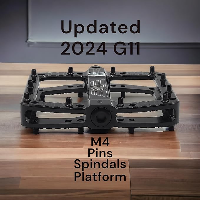 PDX G11 Mountain Bike Pedal MTB Pedal Large Concave Platform Machined Aluminum Polished Bicycle Non-Slip Pedals 9/16 Chromoly Spindle Smooth Ball Bearings