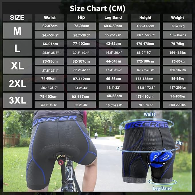 X-TIGER Men's Cycling Underwear Shorts 5D Padded Gel,MTB Biking Shorts Pants with Breathable,Adsorbent Design