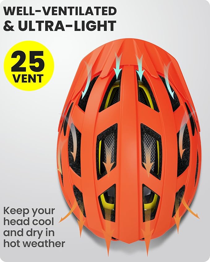 OutdoorMaster Gem Recreational MIPS Cycling Helmet - Two Removable Liners & Ventilation in Multi-Environment - Bike Helmet in Mountain, Motorway for Youth & Adult