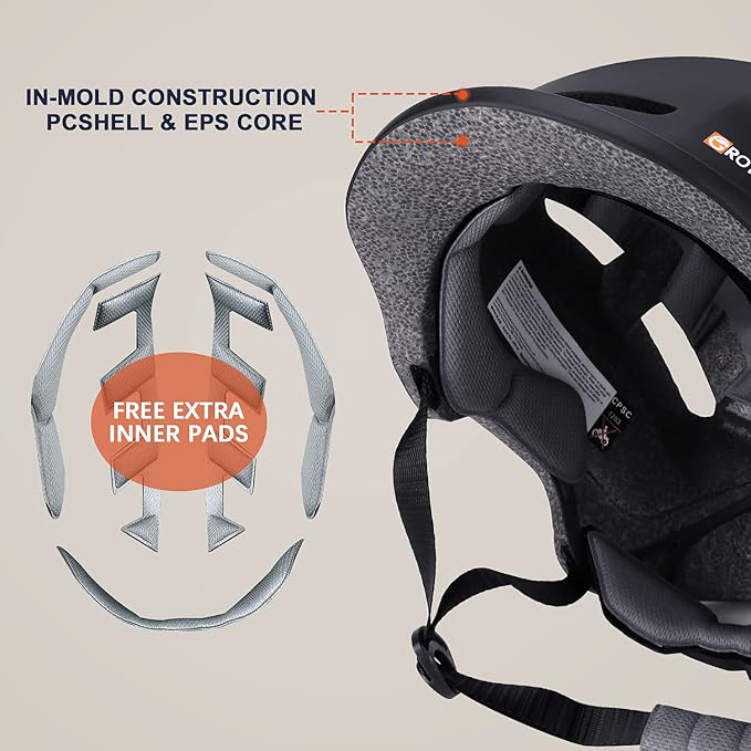 Adult Bike Helmet with Light - Dual Certified for Bicycle Scooter Skateboard Road Cycling Skating Helmet