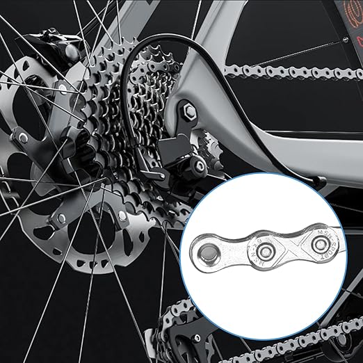 10 Speed Bike Chain,Bicycle Chain for Road Bike MTB Mountain Racing Cycling Compatible with All Major Systems,116 Links,Steel Cycling Hollow Out Chains with Quick Link
