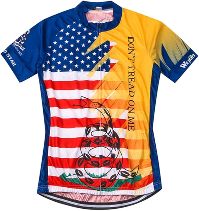 Weimostar Men's USA Cycling Jersey Short Sleeve Biking Shirts Breathable with Pockets