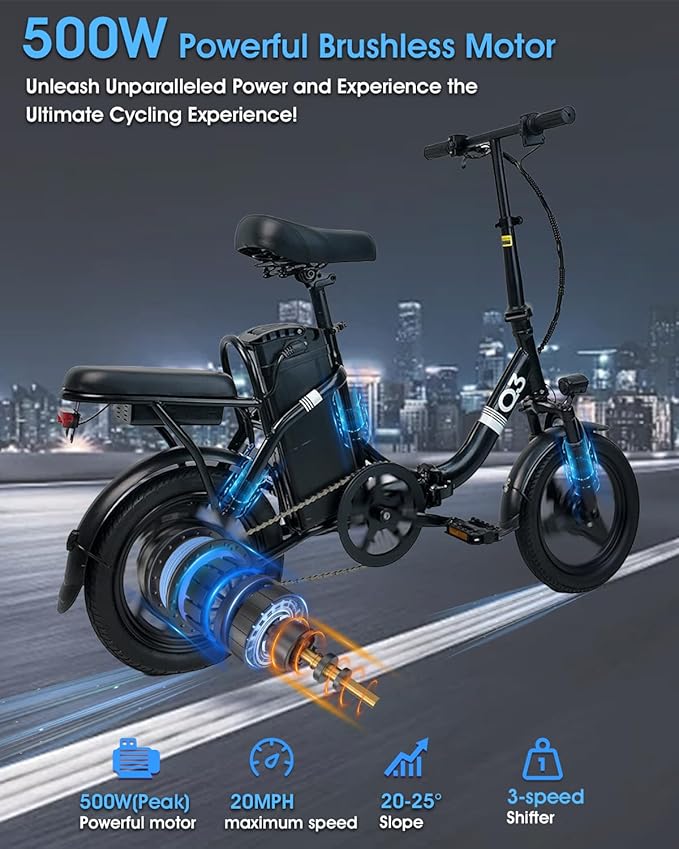 APYEAR Electric Bike for Adults,Ebike,14"/26" Folding Ebike,Electric Bicycle with 500/750W Motor,576Wh Remove Battery,20/40+ Miles,20/25Mph,Multi-Shock Absorption,Lightweight,Commuting Mini E Bikes