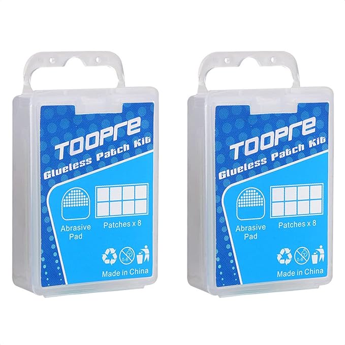 2 Packs Bike Tire Puncture Repair Patch Kit 16 Self Adhesive Patches and 2 Scuffers in Total for Road and Mountain Bicycle Inner Tube Repair Quick Easy Patches