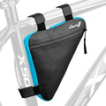 Bike Triangle Frame Bag - Bicycle Cycling Handlebar Front Pouch Saddle Storage Bag for Road and Mountain Bikes (Blue)