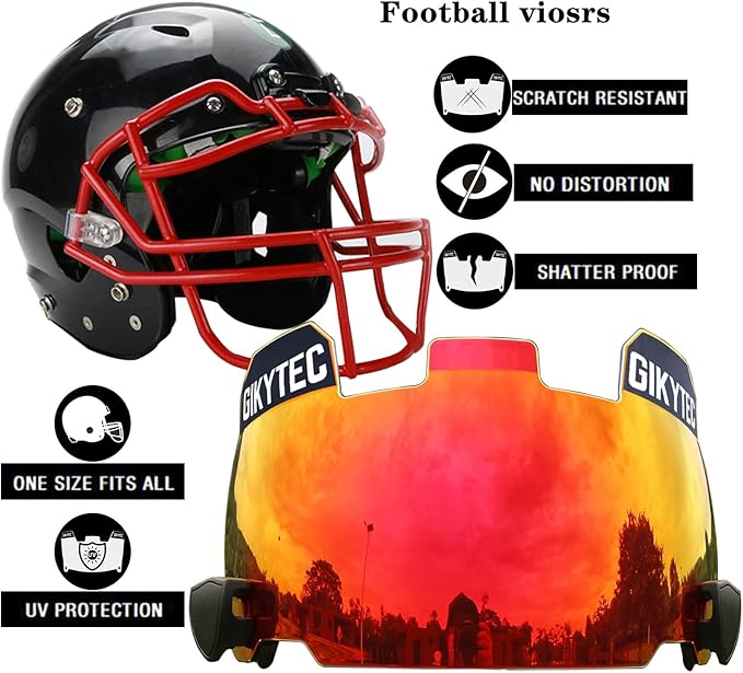 Football Helmet Visor, Scratch Resistant, for Helmet Fits Youth and Adult Football Helmets