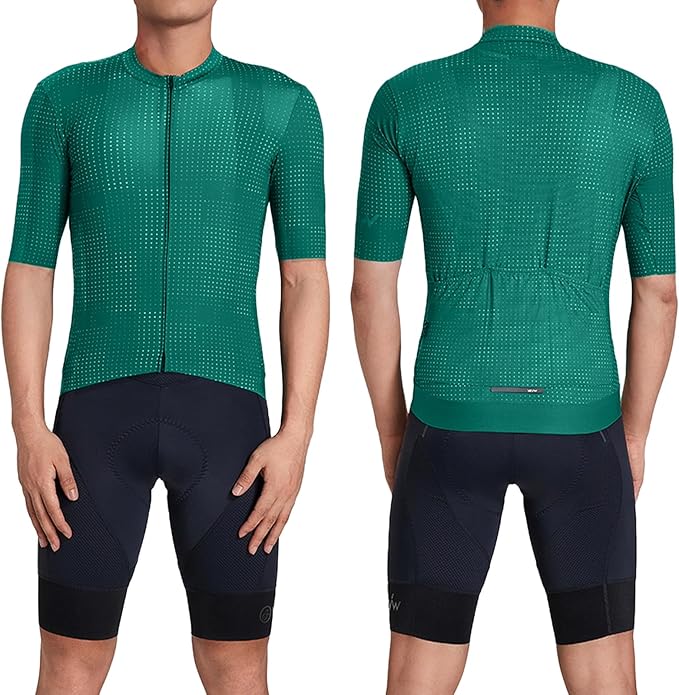 YKYWBIKE Cycling Jersey Men with Pockets Bike Jersey Short Sleeve Biking Shirts for Men Cycling Breathable MTB Biker Shirts