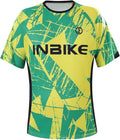INBIKE Men's Mountain Bike Jersey, Moisture Wicking Short Sleeve Cycling Shirts, Quick Dry Breathable Bicycle Tops for Biking
