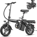 Electric Bike for Adults and Teens, Folding Ebike,Commuter City Foldable E Bike with 560W Motor and 48V 10Ah Battery, 24 MPH Speed Pedals Assist, Dual Disc Brakes,14" Compact Electric Bicycle