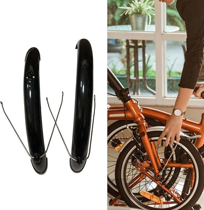 pistro Folding Bike Fenders Front & Rear Fenders for 20 Inch Wheel Folding Bicycles Black Bicycle Mud Guards Mudflaps