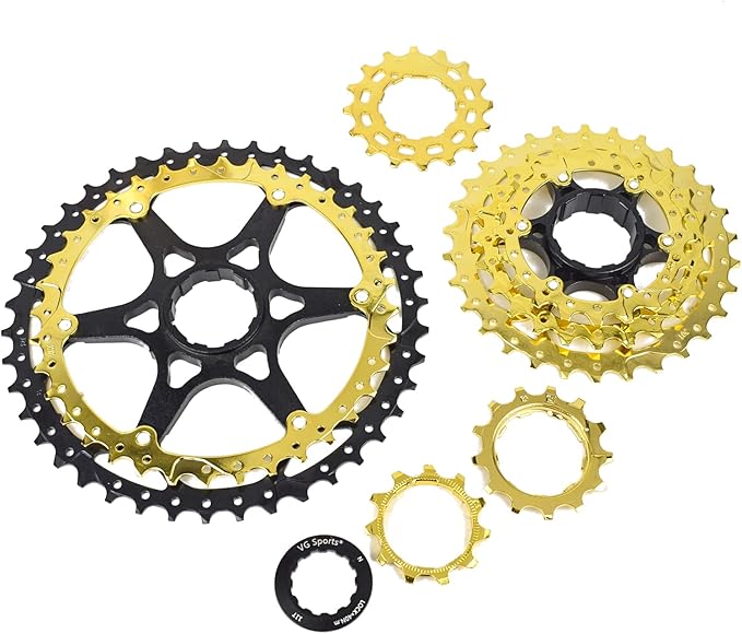 VG SPORTS 8/9/10/11/12 Speed Ultra-Light Bike Cassette for Mountain Bike 11-40T/11-42T/11-46T/11-50T/11-52T MTB Cassette Lightweight Aluminum Bracket Cassette