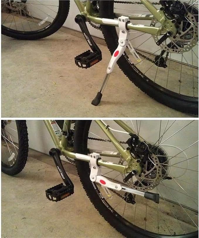 Adjustable Bike Kickstand Aluminum Alloy Non-Slip Rear Side Bicycle Kick Stand For 22 24 26 27 Road Bike/BMX/MTB