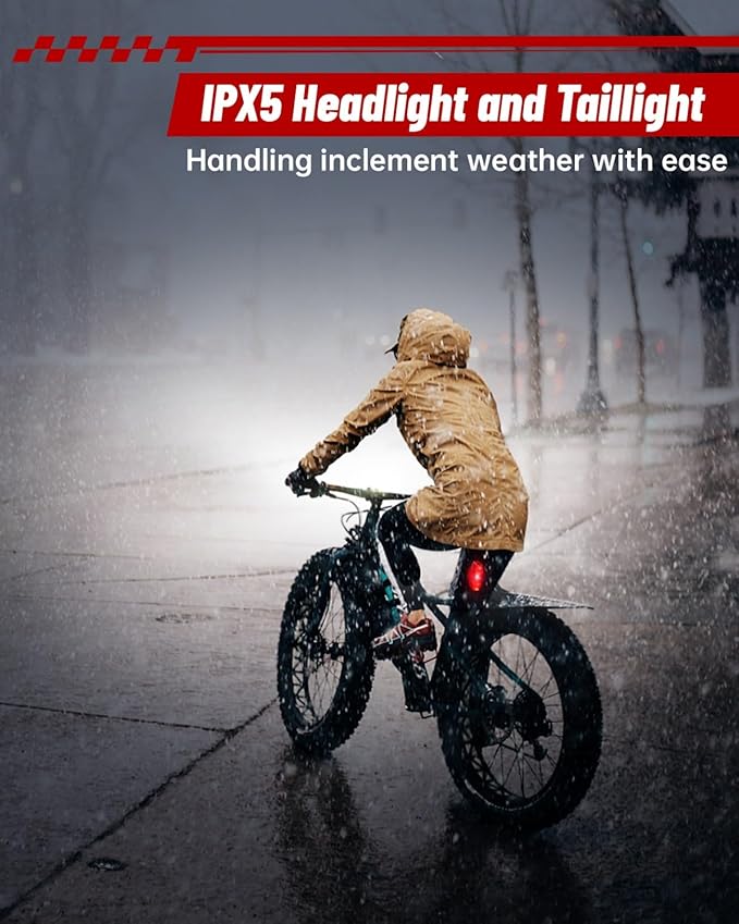 Bike Lights for Night Riding, USB Rechargeable Front Rear Light, Bicycle Headlight Set, Aluminum Light, IPX5 Waterproof Bike Headlight Taillight for Adult Kid Mountain MTB Off-Road Cycling