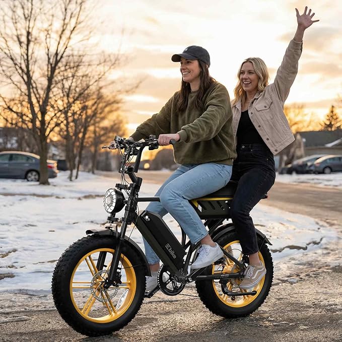 TST Electric Bike for Adults 1500W Peak 20" Fat Tire All-Terrain E-Bike 60/130 Miles 28 MPH Electric Dirt Bike - 48V 15/30 AH Battery Tested to UL 2849 Powered Electric Bicycle