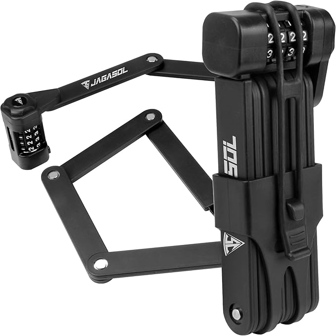 Compact Folding Bike Lock Compact Lightweight High Security Anti-Theft Bicycle Lock 43.31in with Combination Lock for Bikes or Scooters